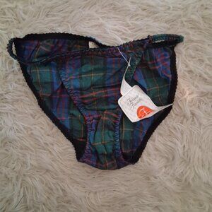 Inner Secrets nwt vintage panties womens S 5 French Flannel high cut plaid